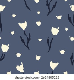 Hand drawn floral pattern design, seamless abstract floral pattern