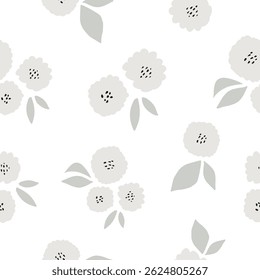 Hand drawn floral pattern design, seamless abstract floral pattern