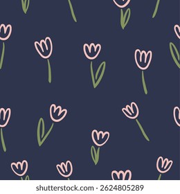 Diseño de patrón floral dibujado a mano, patrón floral abstracto sin fisuras
