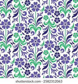 hand drawn floral pattern with detailed botanical textures for wallpaper clothing and home textiles