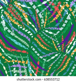 Hand drawn floral pattern. Doodle flowers and leaves illustration.