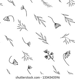 hand drawn floral pattern for fabric, wallpaper, packing, textile, print, Hand drawn delicate and classy flowers. Line art