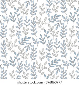 Hand drawn floral pattern in grey colors
