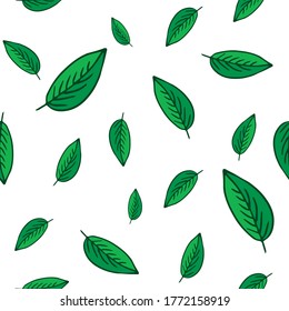 Hand drawn floral pattern isolated on white background.vector illustration.