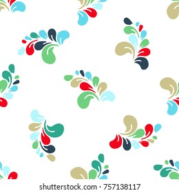 Hand drawn floral pattern made of simple doodles. Cartoon flowers. Seamless background, vector pattern for cushion, pillow, bandanna, kerchief, shawl fabric print. Texture for clothes and bedclothes