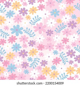 hand drawn floral pattern in peach tones