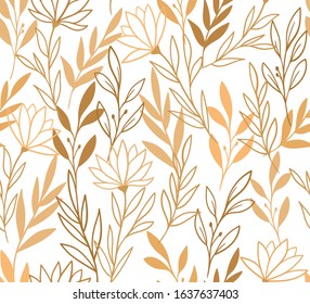 Hand drawn floral pattern. Seamless vector background. Elegant colorful template for fashion print, fabric or wallpaper.
