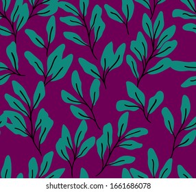 Handgezeichnetes Blumenmuster. Nahtlose Vektorillustration, Hintergrund. Elegante farbige Vorlage für Modedruck, Stoff oder Tapete.