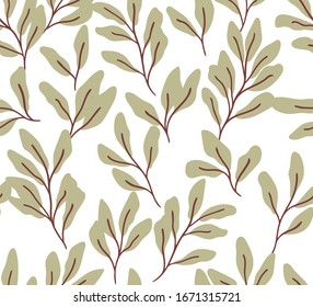 Handgezeichnetes Blumenmuster. Nahtlose Vektorillustration, Hintergrund. Elegante farbige Vorlage für Modedruck, Stoff oder Tapete.