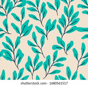 Handgezeichnetes Blumenmuster. Nahtlose Vektorillustration, Hintergrund. Elegante farbige Vorlage für Modedruck, Stoff oder Tapete.