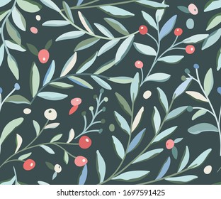 Hand drawn floral pattern. Seamless vector background. Elegant colorful template for fashion print, fabric or wallpaper.