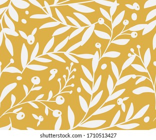 Hand drawn floral pattern. Seamless vector background. Elegant colorful template for fashion print, fabric or wallpaper.