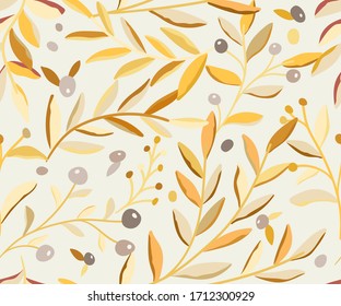 Handgezeichnetes Blumenmuster. Nahtlose Vektorillustration, Hintergrund. Elegante farbige Vorlage für Modedruck, Stoff oder Tapete.
