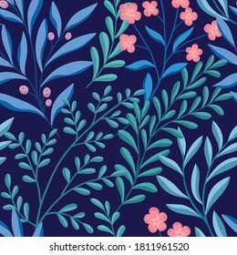 Patrón floral dibujado a mano. Fondo vectorial impecable. Elegante plantilla colorida para impresión de moda, tela o papel pintado.