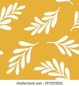 Hand drawn floral pattern. Seamless leaves vector background. Elegant colorful template for fashion print, fabric or wallpaper.