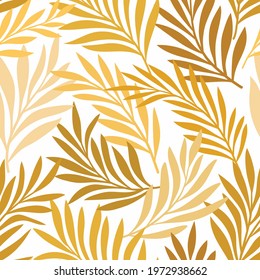 Hand drawn floral pattern. Seamless leaves vector background. Elegant colorful template for fashion print, fabric or wallpaper.