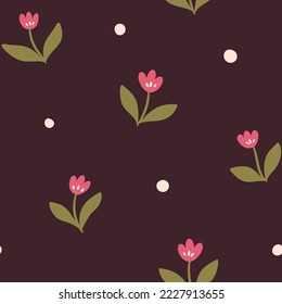 Hand drawn floral pattern. Seamless leaves vector background. Elegant colorful template for fashion print, fabric or wallpaper.