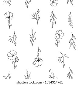 hand drawn floral pattern for use in fabric, wallpaper, packing, textile, print
