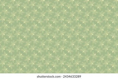 Hand drawn floral pattern vector design. Simple ornament with plant and leaf. Fabric print swatch.