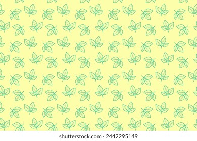 Hand drawn floral pattern vector design. Simple ornament with plant and leaf.