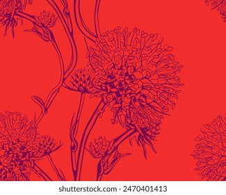 Hand drawn floral pattern vector design. Flower drawing simple ornament.