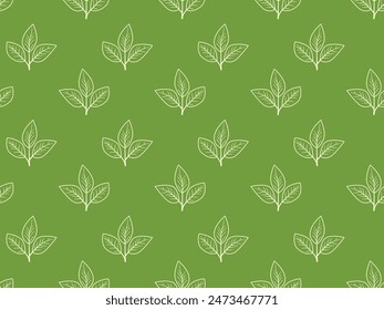 Diseño de Vector de patrón floral dibujado a mano. Adorno simple con planta y hoja.