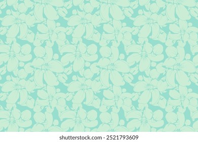 Hand drawn floral pattern vector design. Flower drawing simple ornament.