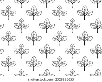 Handgezeichnetes Blumenmuster, Vektordesign. Einfaches Ornament mit Pflanzen und Blättern.