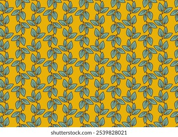 Handgezeichnetes Blumenmuster, Vektordesign. Einfaches Ornament mit Pflanzen und Blättern.