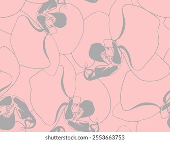 Hand drawn floral pattern vector design. Flower drawing simple ornament.