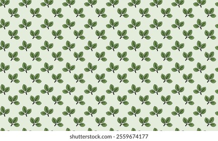 Hand drawn floral pattern vector design. Simple ornament with plant and leaf.