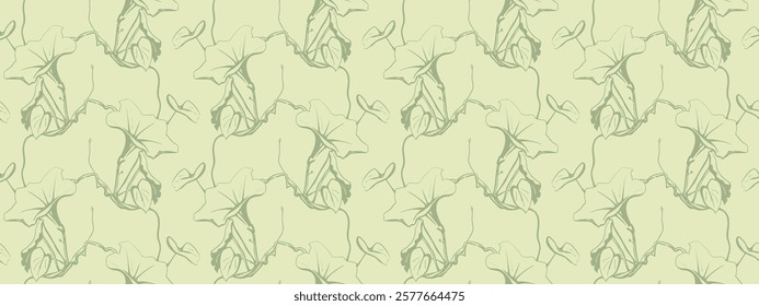 Hand drawn floral pattern vector design. Flower drawing simple ornament.