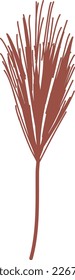 Handgezeichnetes florales Pflanzenelement, botanische Blätter Kunst in einem Design mit einer glypischen Illustration