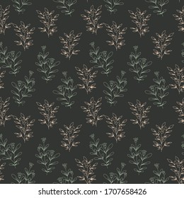 Patrón repetido floral dibujado a mano para envoltura de regalo y uso textil