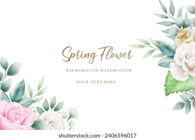 hand drawn floral roses border and frame design
