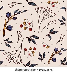 hand drawn floral seamless