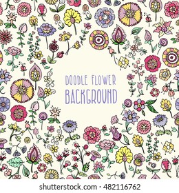 hand drawn floral seamless background, vector illustration