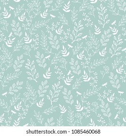 Hand drawn floral seamless pattern. Spring mood.