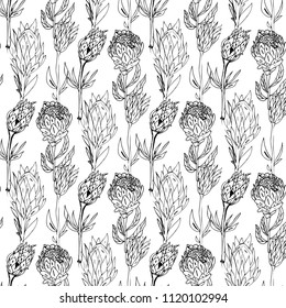 hand drawn floral seamless pattern