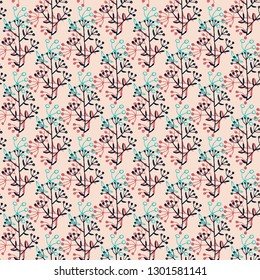 Hand Drawn Floral Seamless Pattern.