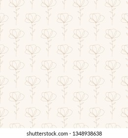 Hand drawn floral seamless pattern. Retro background.