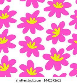 Hand drawn floral seamless pattern. Abstract design. Hand drawn fabric, gift wrap, wall art design. Ready-to-use design template. Vector illustration.