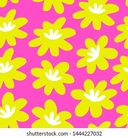 Hand drawn floral seamless pattern. Abstract design. Hand drawn fabric, gift wrap, wall art design. Ready-to-use design template. Vector illustration.