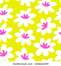 Hand drawn floral seamless pattern. Abstract design. Hand drawn fabric, gift wrap, wall art design. Ready-to-use design template. Vector illustration.