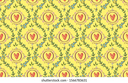 Hand Drawn floral seamless pattern