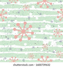 Hand Drawn Floral Seamless Pattern on white background. Vector Illustration