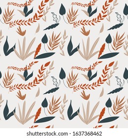 hand drawn floral  seamless pattern