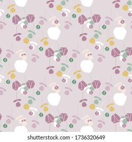 Patrón sin costuras floral dibujado a mano en color pastel. Puede utilizarse para imprimir, patrones digitales, papel, plantilla, tela, presentación, textil, banner, afiche, papel tapiz, fondo