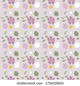 Patrón sin costuras floral dibujado a mano en color pastel. Puede utilizarse para imprimir, patrones digitales, papel, plantilla, tela, presentación, textil, banner, afiche, papel tapiz, fondo