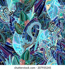 hand drawn floral seamless pattern